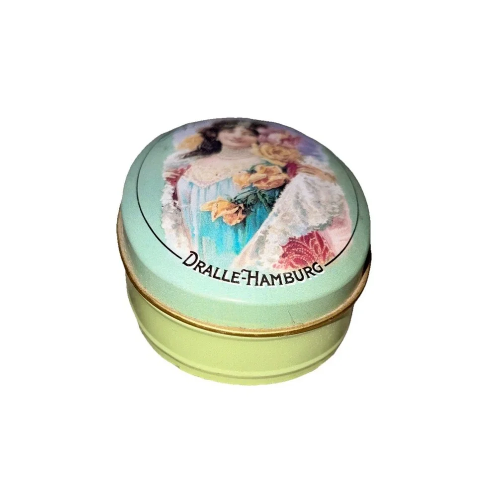 Vtg Dralle Hamburg Blumenseife Soap Tin Container Factory Sealed Flower Soap